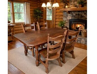 Jedálenský celodubový komplet stôl so 4x stolička