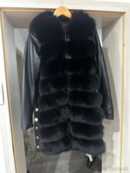 Kožený kabát/vesta s pravou líškou NOVÝ