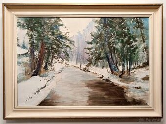 Obrazy Karel Koudelka,Tišnovsko-Vysočina ,olej plátno74x104