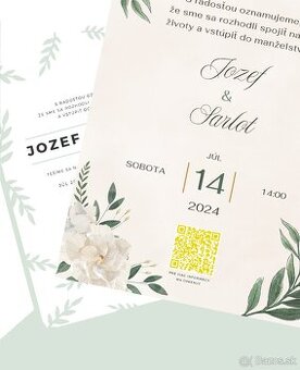 Svadobné oznámenia aj s QR kódom a webom - 1