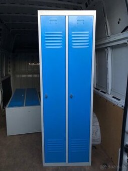 Kovová šatníková skrinka, 2-dverová, 1800 x 600 x 500 mm,