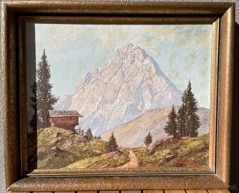 Obraz Chata a Hory 57x47 cm