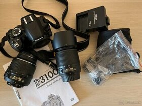 Nikon d3100 komplet + dva objektivy