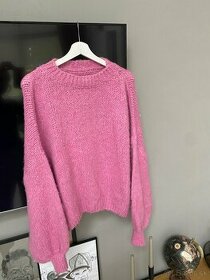 Ružový maxi sveter