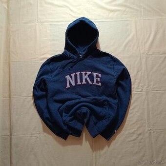 Nike modrá mikina s veľkým logom spellout y2k vintage XL