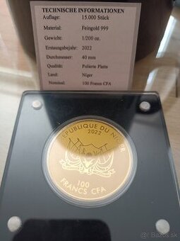 Zlatá minca 1/200oz 100 francs