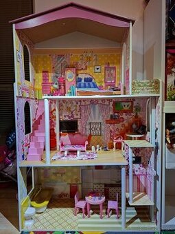 Veľký drevený barbie dom - 2 ks