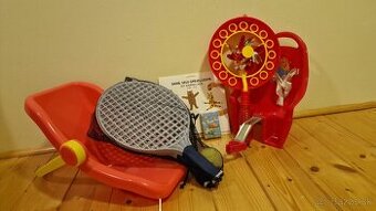 Predám detské hračky: Sedačky pre bábiky, tenis, bublifuk