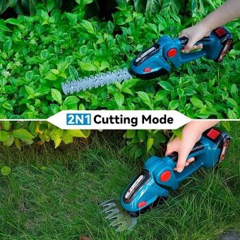 Aku záhradné nožnice na trávu a živý plot 2v1 24V