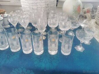 Krištáľ, brúseny krištáľ, poháre na stopke, vinove