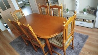 Roskladací stôl + 6 stoličiek