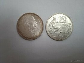 Československé strieborné mince - 2 ks