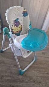 BABY DESIGN Cookie modrá, jedálenská stolička, skladacia