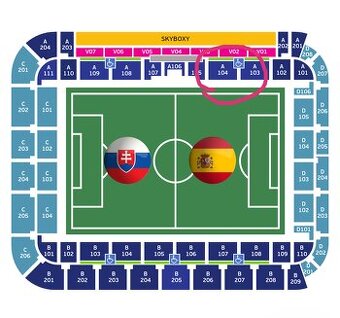 2 lístky -  U21 Slovensko - Španielsko (A104)