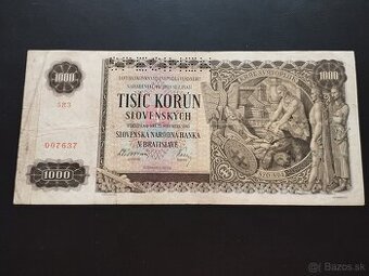 1000 korun 1940, Slovensky stat