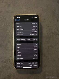 Iphone 14 128gb žltý