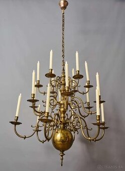 Holandský korunný luster z 19. storočia 18. ramien
