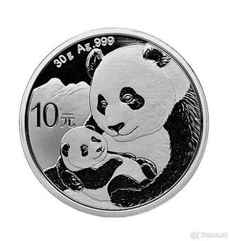 Kúpim 30g striebornú mincu Čínska panda 2019