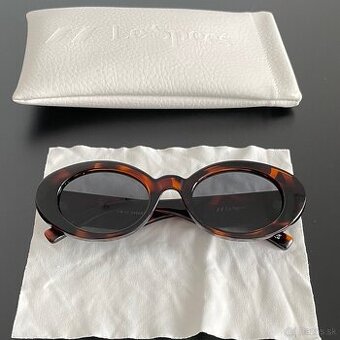 Le Specs korytnačinové oválne slnečné okuliare veľké hnedé