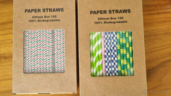 Papierové slamky 200 mm (rôzne dizajny)