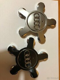 Stredové krytky (pukličky) Audi - hviezdicové čierné/sivé