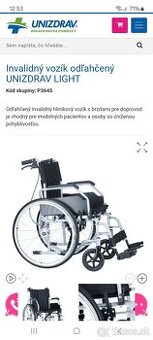 Invalidny vozik odlahceny novy