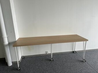 Stôl Ikea Lagkapten (dub) 200 x 60 + nohy Ikea Krille biele