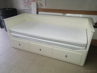 Rozkladacia postel biela HEMNES