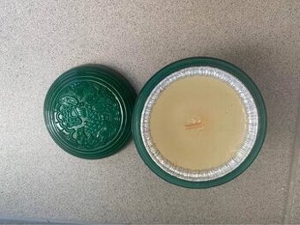 Malachitove sklo-sviecka