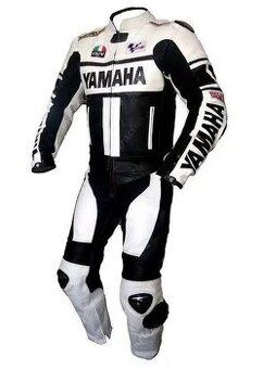 Moto Pánska Kožená Kombinéza Yamaha WhiteBlack