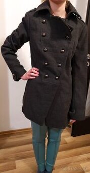 krásny ZIMNÝ DÁMSKY KABÁT antracitový č.40