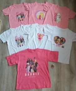 Barbie tričká 146 reserved- balík 7 ks, mikina, vrecko na TV - 1