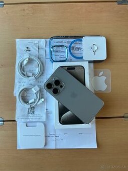 iPhone 15 PRO NATURAL TITANIUM V ZÁRUKE + PRÍSLUŠENSTVO - 1