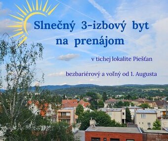 Na prenájom: Slnečný a bezbariérový 3-izbový byt s loggiou a