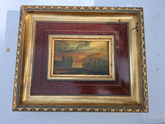 Predám starý obraz olejomalbu krajinka 18 €