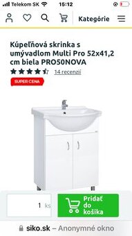 Kúpeľnová skrinka s umývadlom