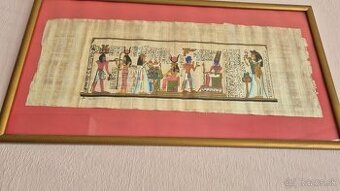 Egyptské motívy na papyruse, originály - manufakt. Káhira