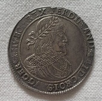 Strieborný toliar Ferdinand III., 1651, Kremnica, vzácnejší