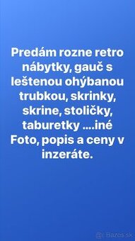 Predám rôzne retro nábytky, foto a popis v texte