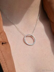 Strieborný náhrdelník "kruh" - nový - darčekové balenie
