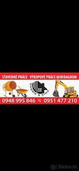 Stavebné a zemné výkopové práce minibagrom