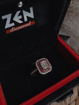 Diamantovo rubinovy prsten