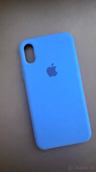 Originálny Apple silikónový kryt – iPhone X / XS (modrý)