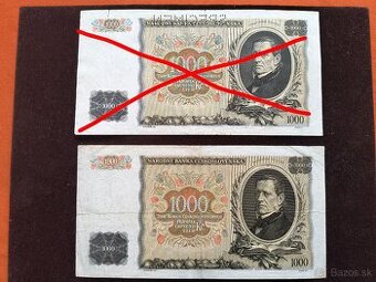 ČESKOSLOVENSKÉ BANKOVKY: 1000-KORÚN-1934