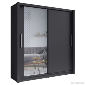 Šatníková skriňa ALANA - grafitová, šírka 155 cm