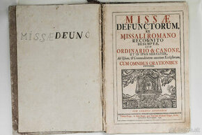 Missae defunctorum ex missali romano  r.v. 1733 - 1