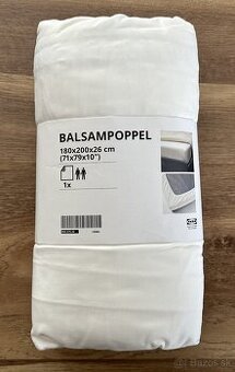 Biela posteľná plachta BALSAMPOPPEL IKEA 180x200x26 cm