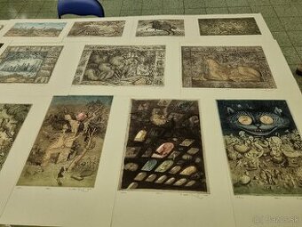 Predám grafiky Petra Kľúčika a obrazy aj grafiky iných autor