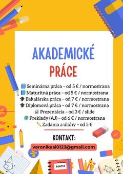 Záverečné práce za dobrú cenu – celé Slovensko