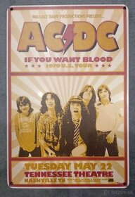 AC/DC – dekoračná kovová cedula